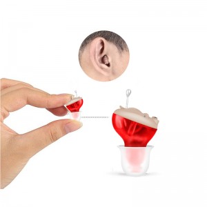 Great-Ears G11X cic mini invisible wear in ear noise reduction blue and red hearing aids