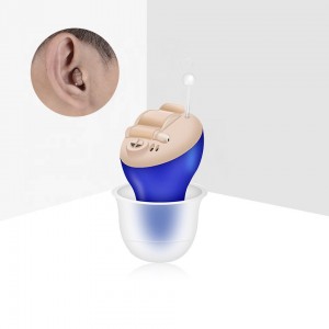 Great-Ears G11X cic mini invisible wear in ear noise reduction blue and red hearing aids