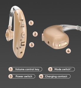 Great-Ears G25CX magnetic rechargeable noise reduction 4 modes low consumption good quality hot-selling behind the ear hearing aids for seniors